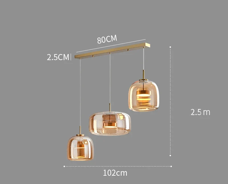 Minimalistische nordische Glas-Pendelleuchte für Wohnzimmer und Schlafzimmer – Vetroéclat