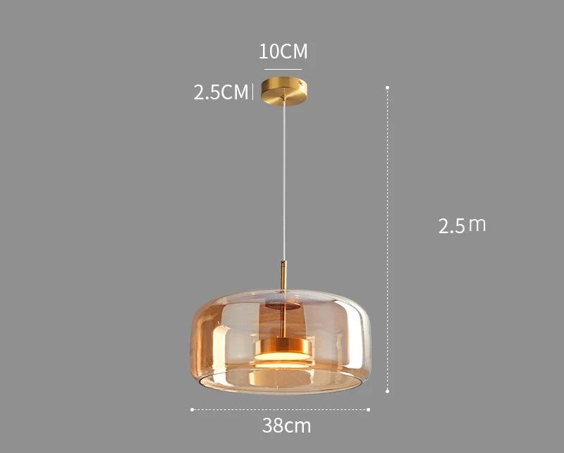 Minimalistische nordische Glas-Pendelleuchte für Wohnzimmer und Schlafzimmer – Vetroéclat