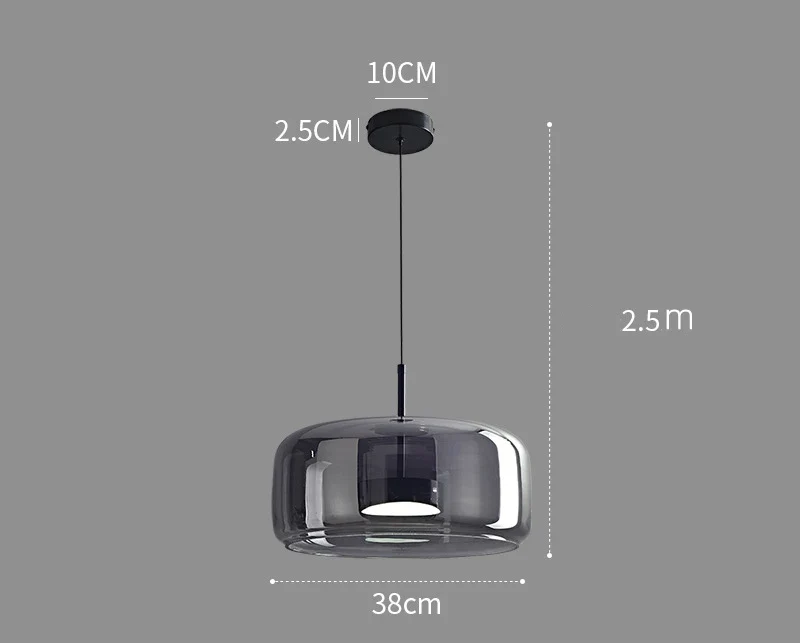 Minimalistische nordische Glas-Pendelleuchte für Wohnzimmer und Schlafzimmer – Vetroéclat