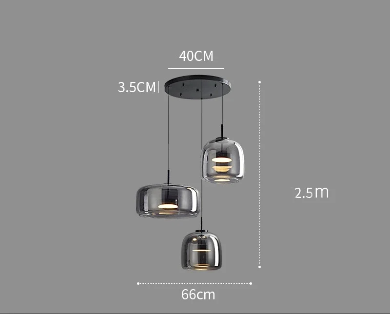 Minimalistische nordische Glas-Pendelleuchte für Wohnzimmer und Schlafzimmer – Vetroéclat