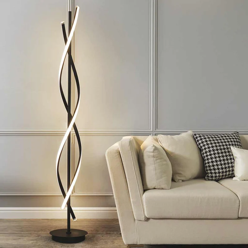Floor Lamp Minimalist Spiral LED, Black / White