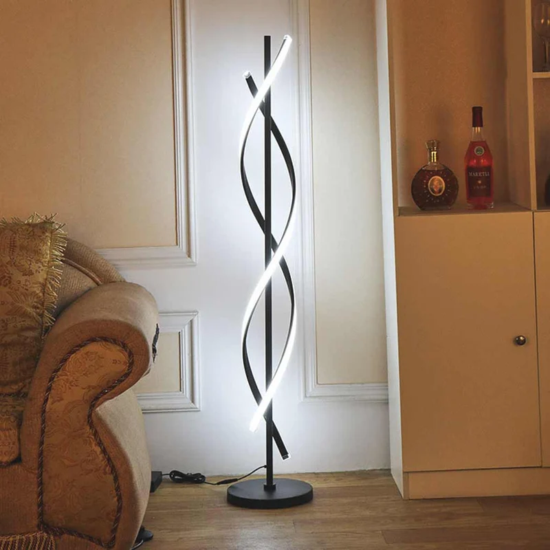 Floor Lamp Minimalist Spiral LED, Black / White