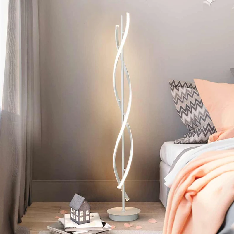 Floor Lamp Minimalist Spiral LED, Black / White