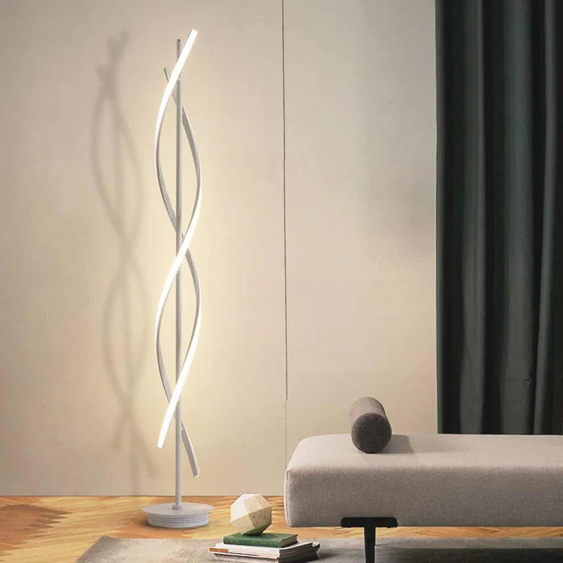 Floor Lamp Minimalist Spiral LED, Black / White