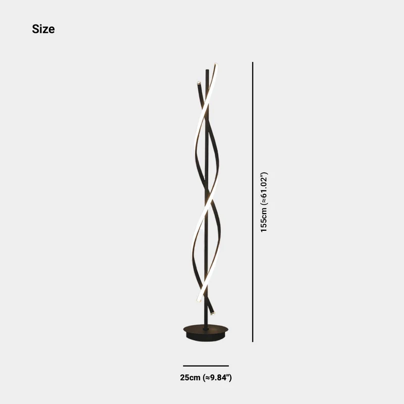 Floor Lamp Minimalist Spiral LED, Black / White