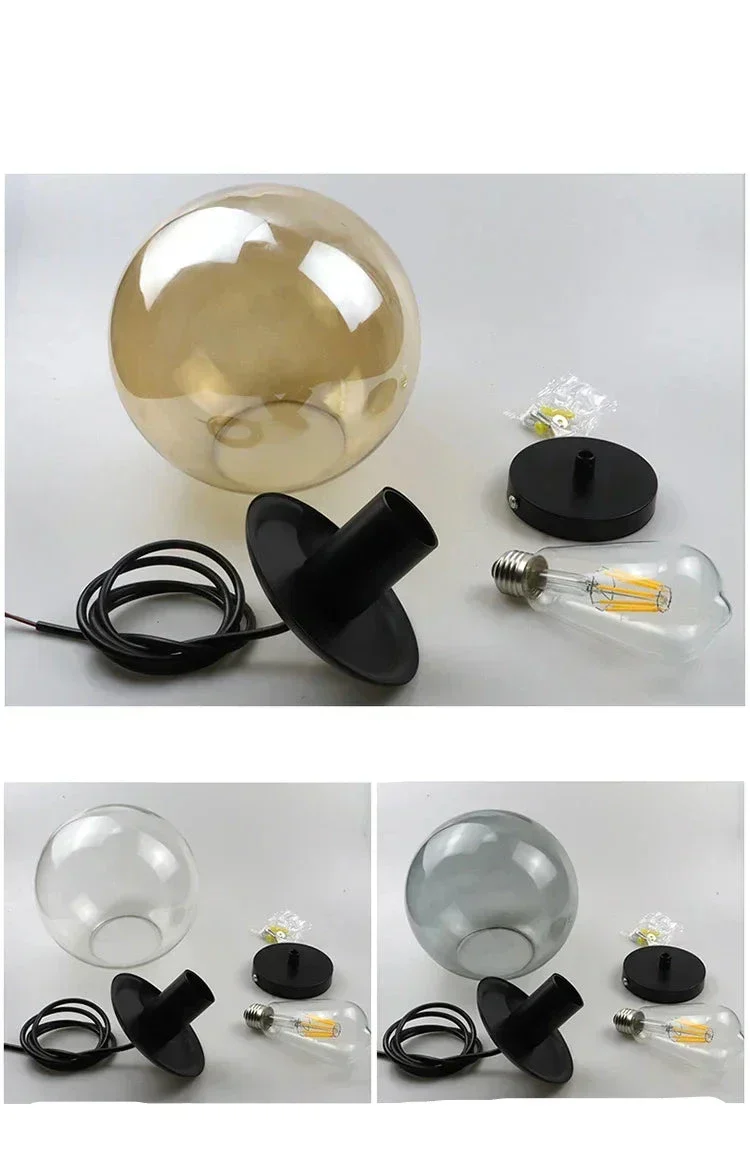 Moderne Pendelleuchte aus goldenem Metall und Glas – Oréclat