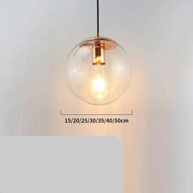 Moderne Pendelleuchte aus goldenem Metall und Glas – Oréclat
