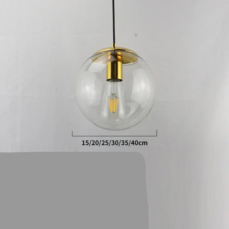 Moderne Pendelleuchte aus goldenem Metall und Glas – Oréclat