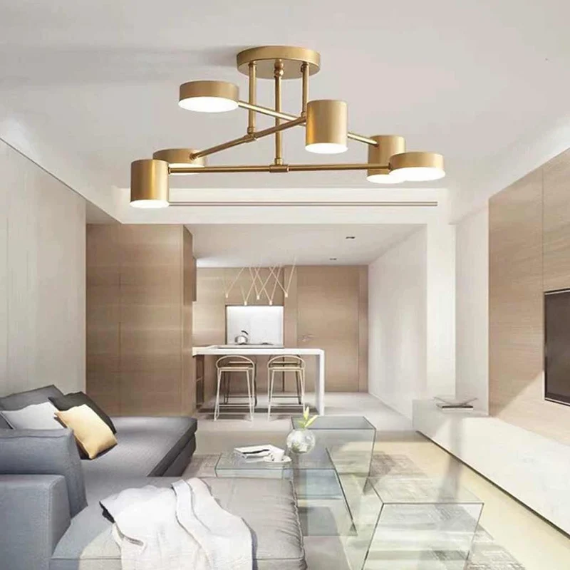 Chandelier Ceiling Light Modern Iron Sputnik LED, Black / Gold