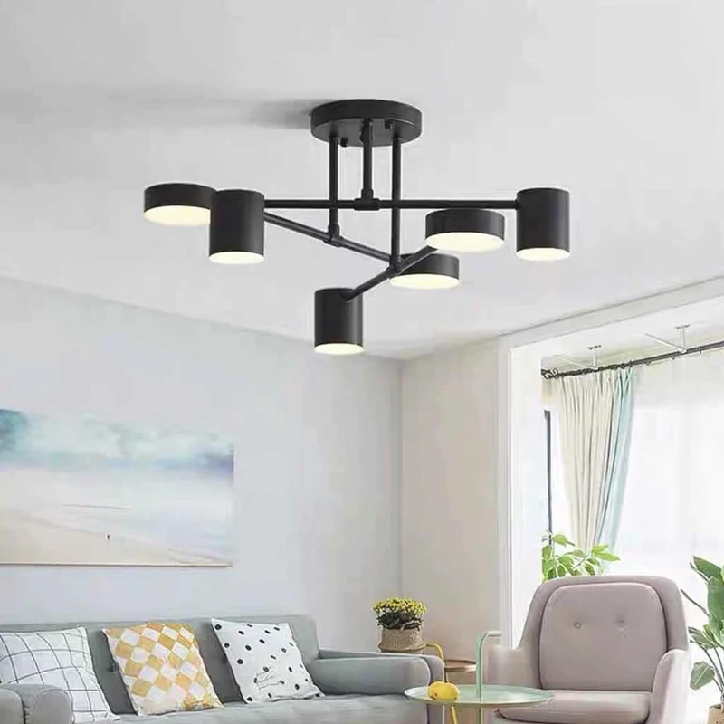 Chandelier Ceiling Light Modern Iron Sputnik LED, Black / Gold