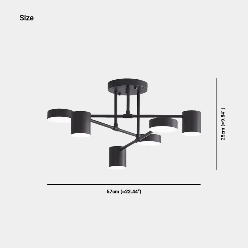 Chandelier Ceiling Light Modern Iron Sputnik LED, Black / Gold