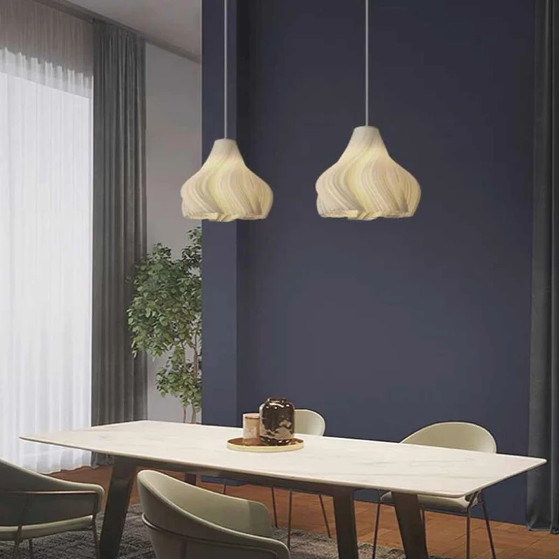 Pendant Light Nordic 3D Printed Pleated Acrylic Small Indoor, White