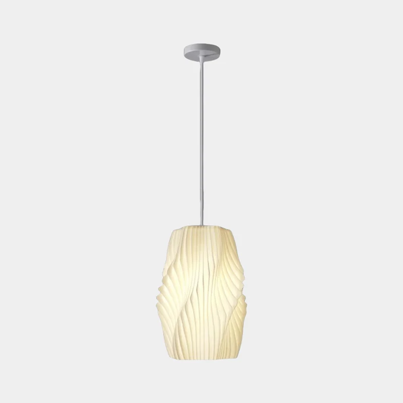 Pendant Light Nordic 3D Printed Pleated Acrylic Small Indoor, White