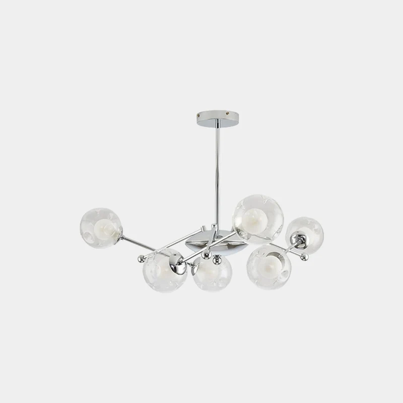 Chandelier Nordic Iron Glass Ball Sputnik, Chrome