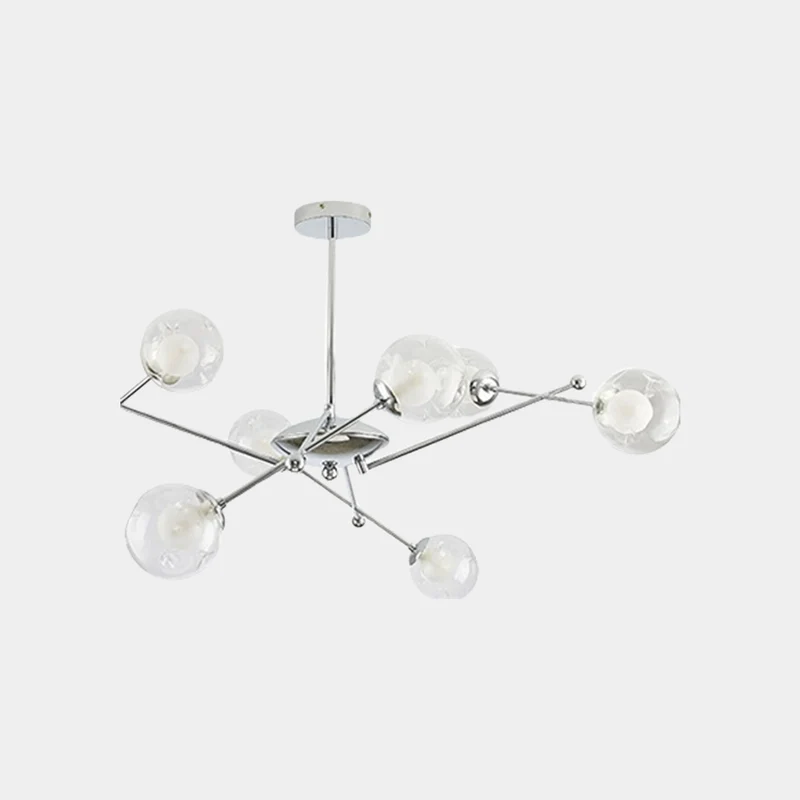 Chandelier Nordic Iron Glass Ball Sputnik, Chrome