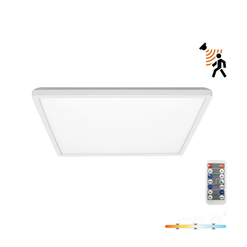 NIVERA Deckenleuchte mit Sensor | Quadratisch | 18W | 300x300mm | Weiß | CCT - Schalter | inkl. Fernbedienung