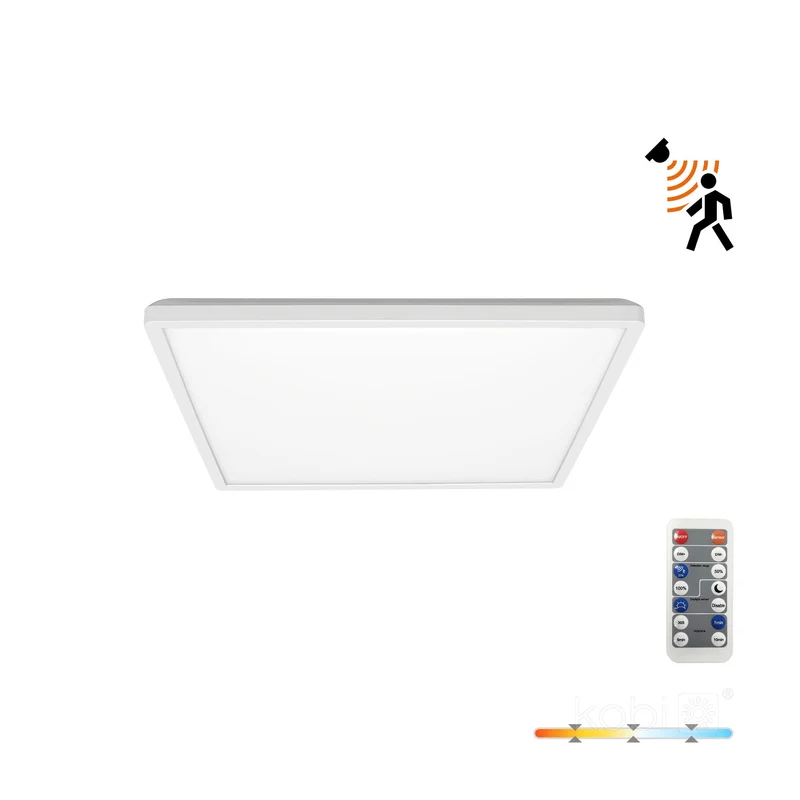 NIVERA Deckenleuchte mit Sensor | Quadratisch | 12W | 225x225mm | Weiß | CCT - Schalter | inkl. Fernbedienung