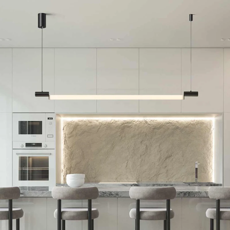 Pendant Light Linear Horizontal Strip LED, Black / Gold