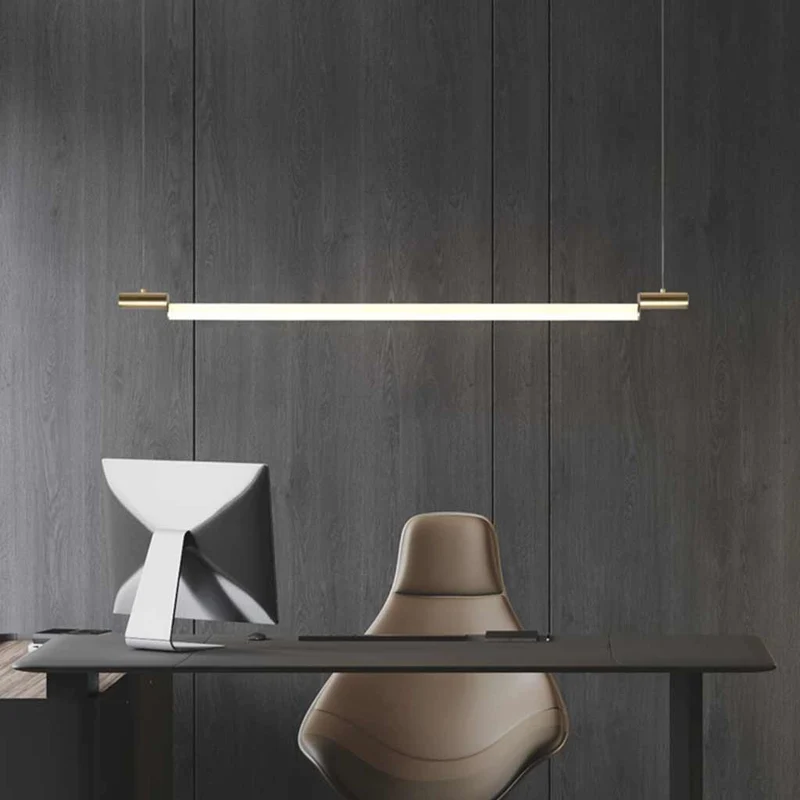 Pendant Light Linear Horizontal Strip LED, Black / Gold
