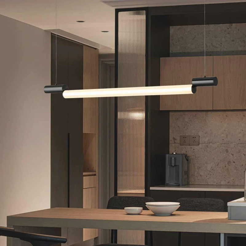 Pendant Light Linear Horizontal Strip LED, Black / Gold