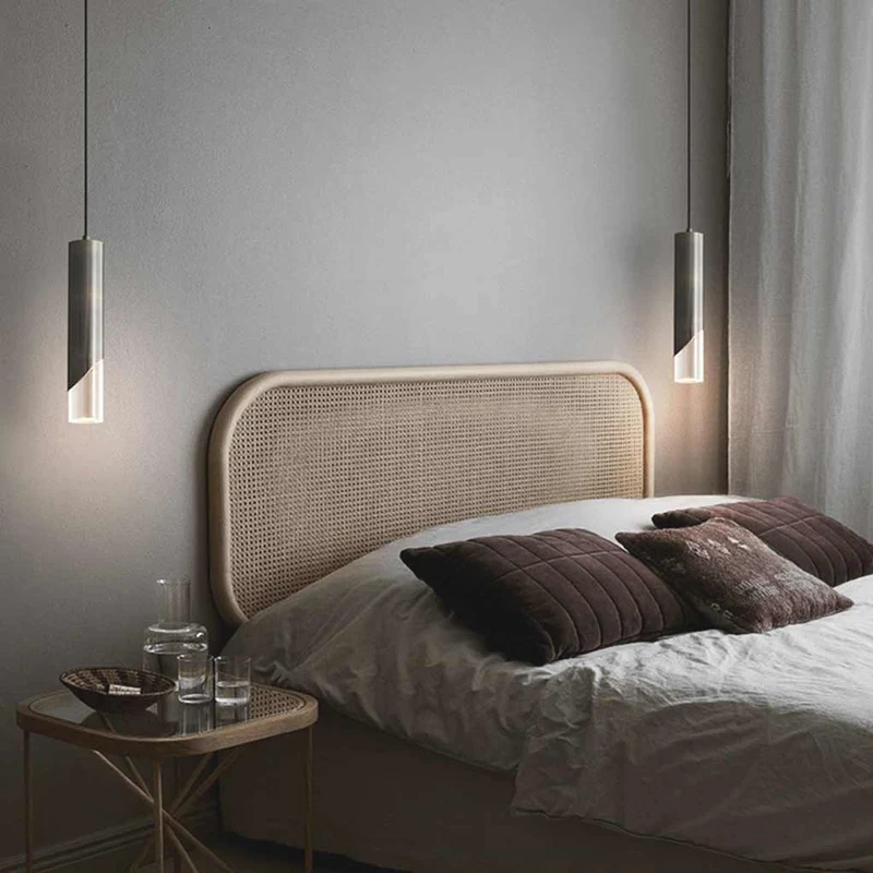 Pendant Light Minimalist Small Brass Cylinder, Black / Gold