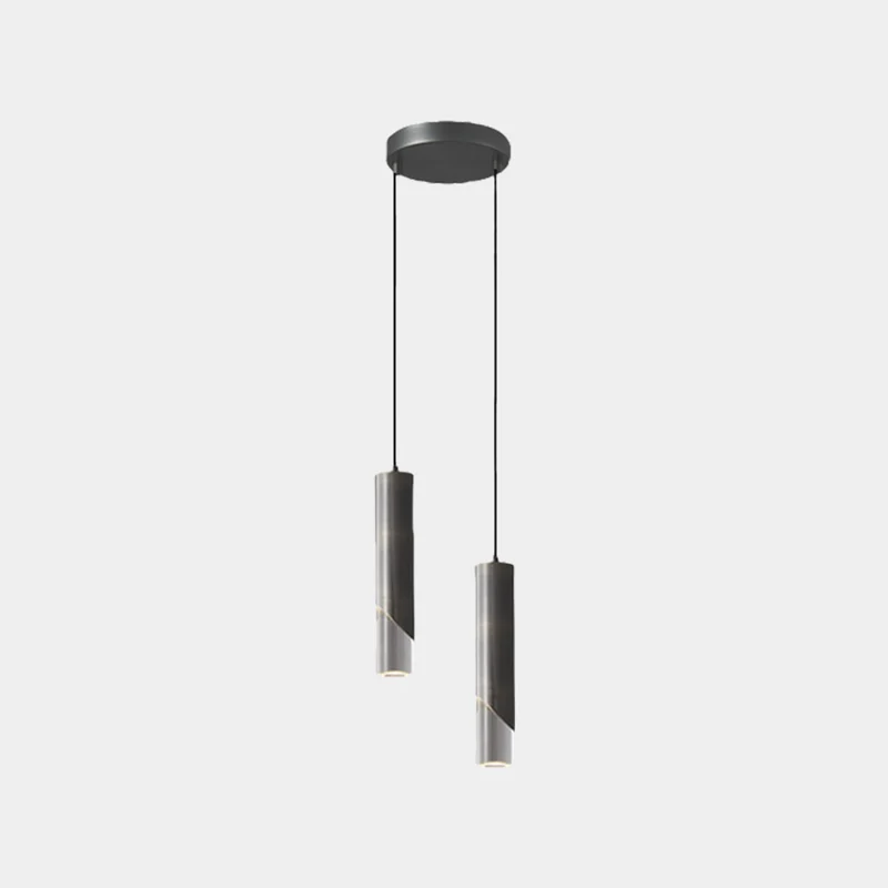 Pendant Light Minimalist Small Brass Cylinder, Black / Gold