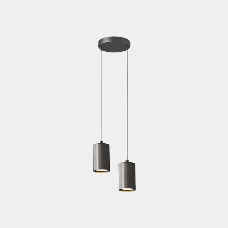 Pendant Light Minimalist Small Brass Cylinder, Black / Gold