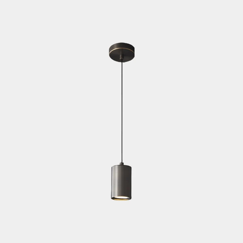 Pendant Light Minimalist Small Brass Cylinder, Black / Gold