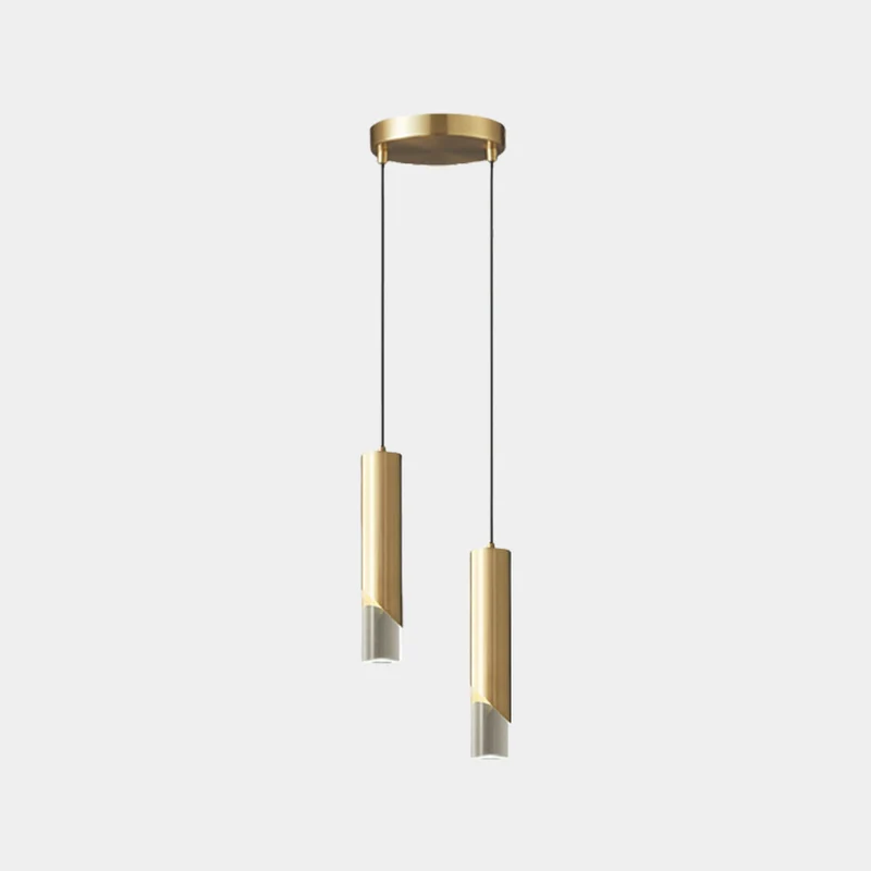 Pendant Light Minimalist Small Brass Cylinder, Black / Gold