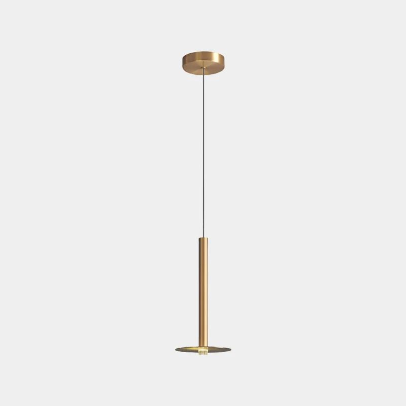 Hanging Pendant Light Minimalist Slim Tube, Gold