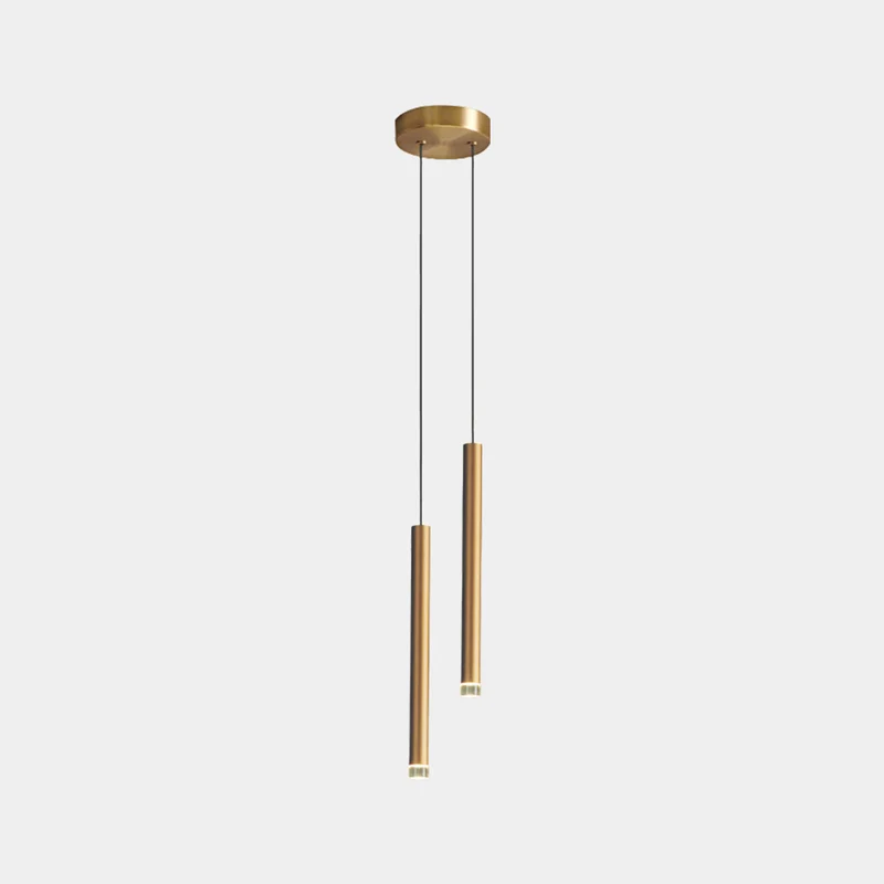 Hanging Pendant Light Minimalist Slim Tube, Gold