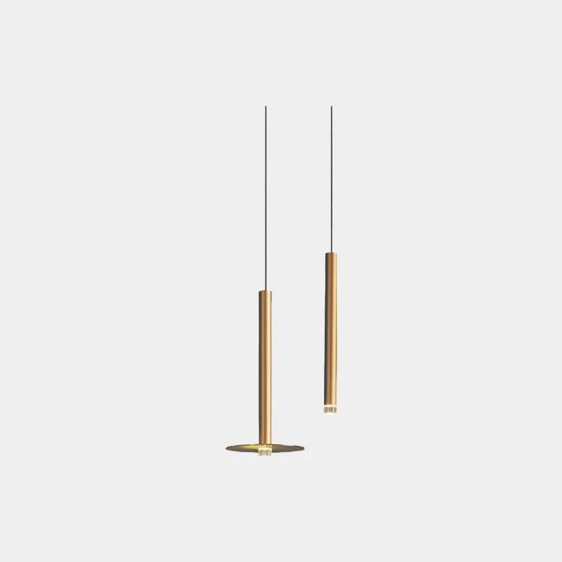 Hanging Pendant Light Minimalist Slim Tube, Gold
