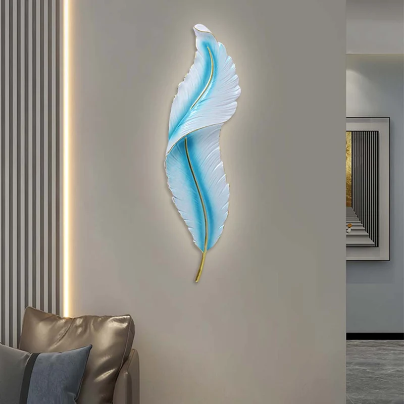 Wall Sconce Lamp Modern Resin Feather LED Dimmable, 4 Colors