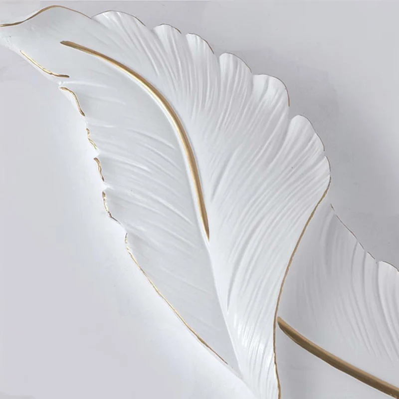 Wall Sconce Lamp Modern Resin Feather LED Dimmable, 4 Colors