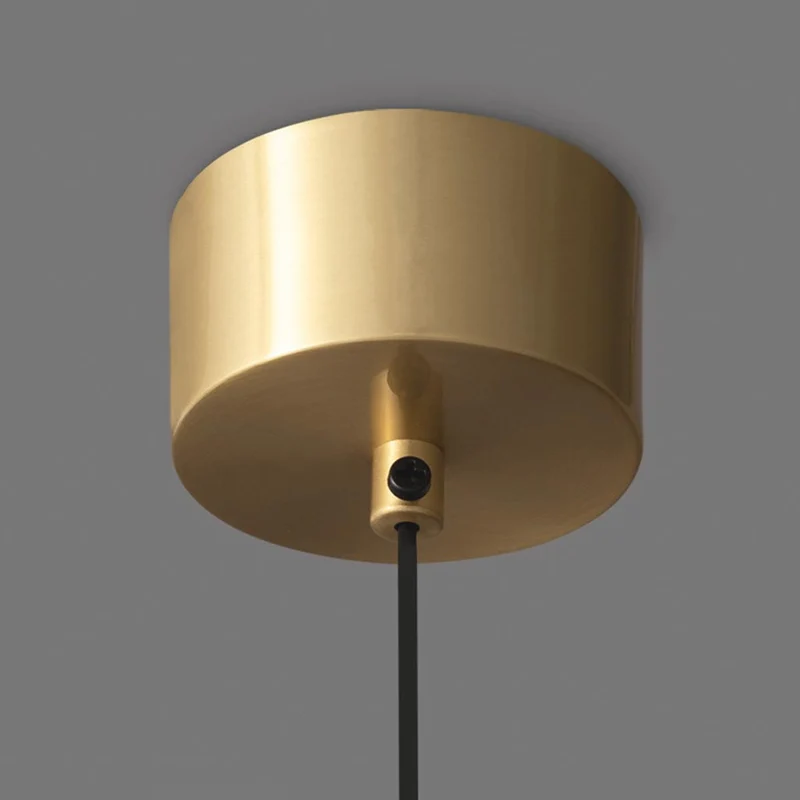 Pendant Light Small Minimalist Brass Cylinder LED, Black / Gold