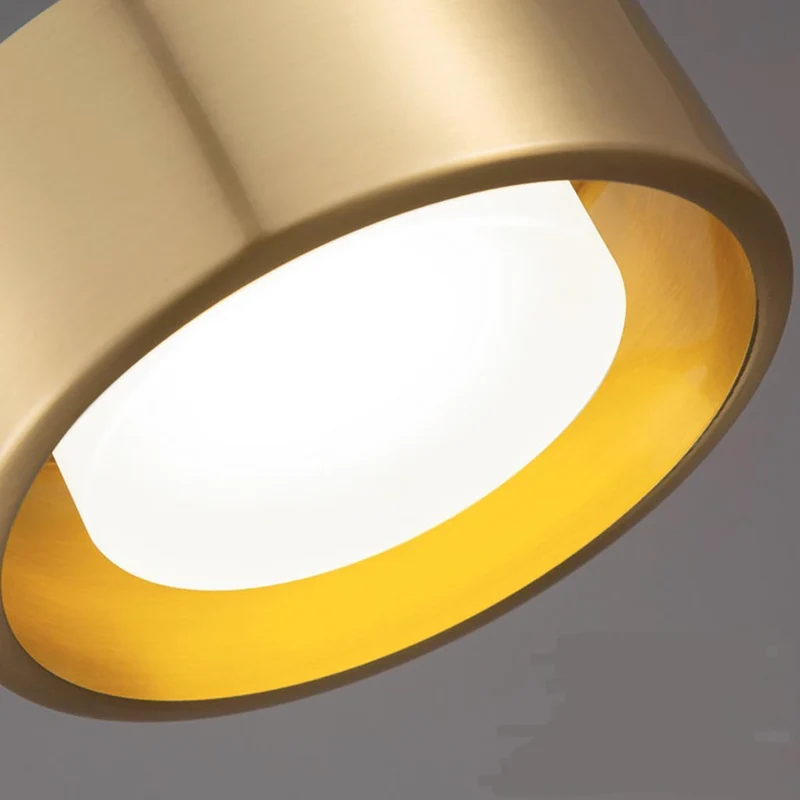 Pendant Light Small Minimalist Brass Cylinder LED, Black / Gold