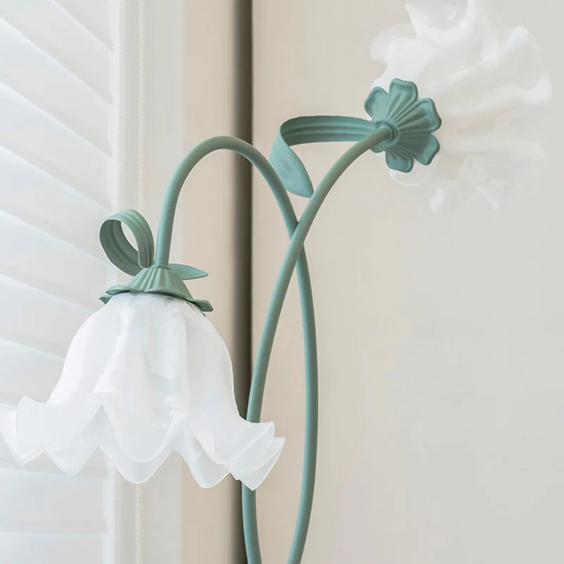 Floor Lamp Decorative Green Spiral Acrylic Flower Lily of the Valley