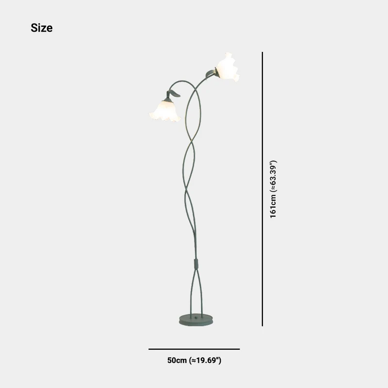 Floor Lamp Decorative Green Spiral Acrylic Flower Lily of the Valley