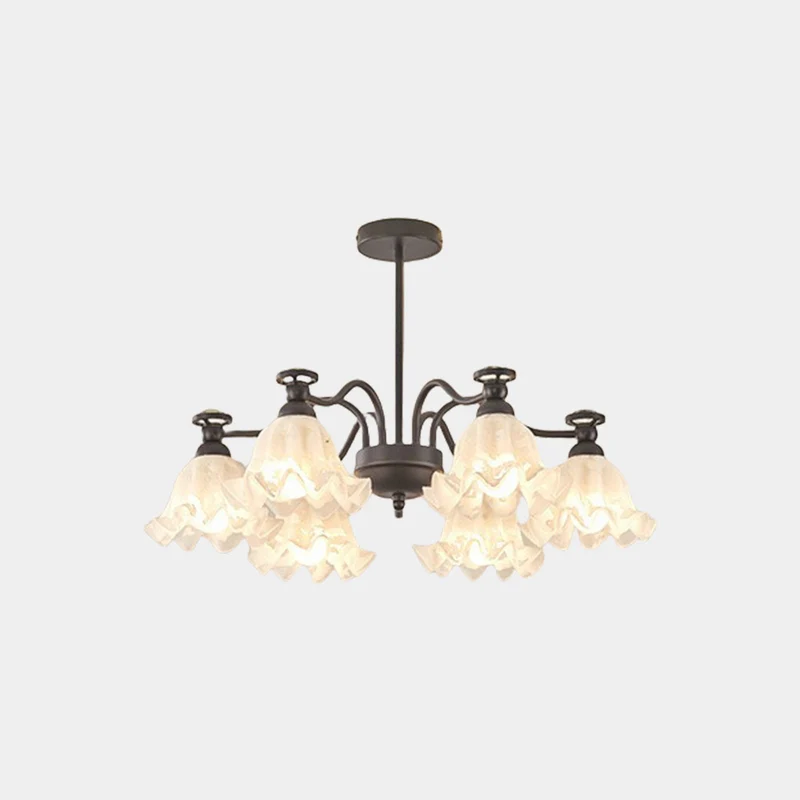 Chandelier Vintage Flower Farmhouse Lily of the Valley, Black & White