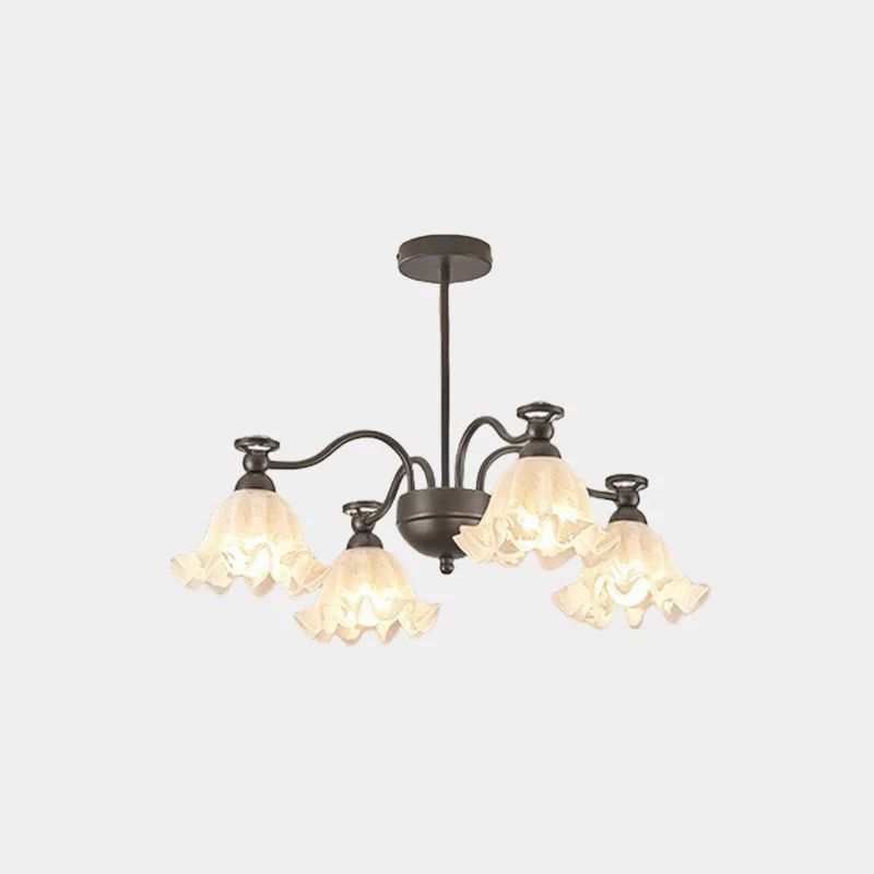 Chandelier Vintage Flower Farmhouse Lily of the Valley, Black & White