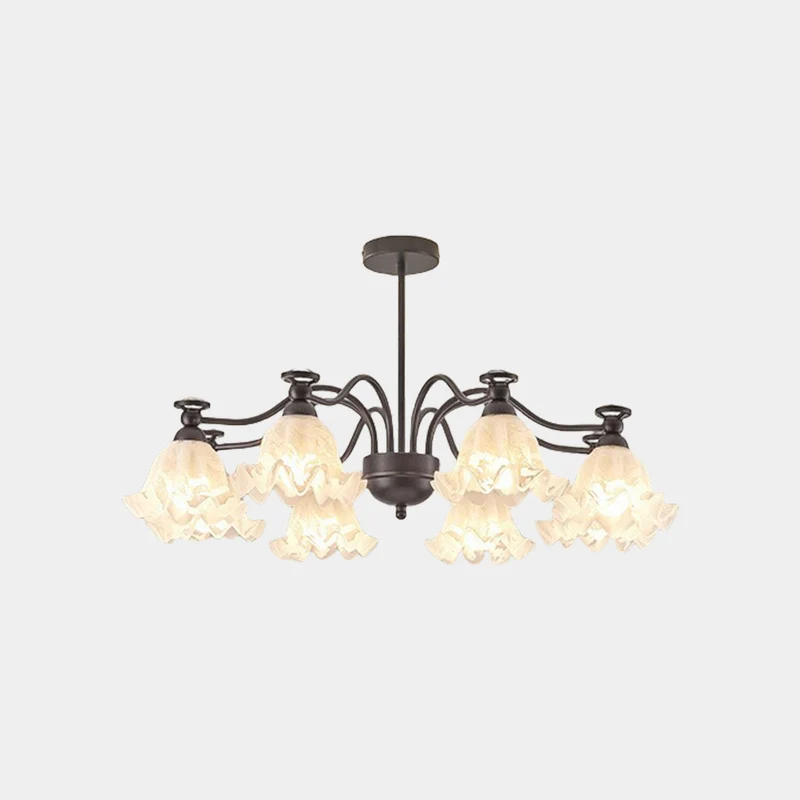 Chandelier Vintage Flower Farmhouse Lily of the Valley, Black & White