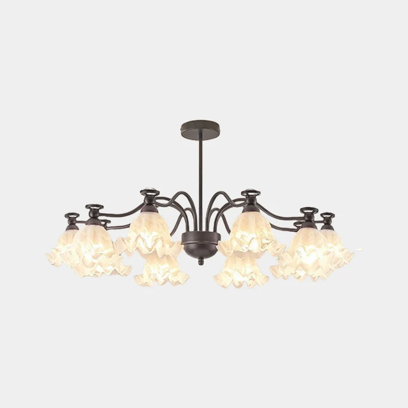 Chandelier Vintage Flower Farmhouse Lily of the Valley, Black & White