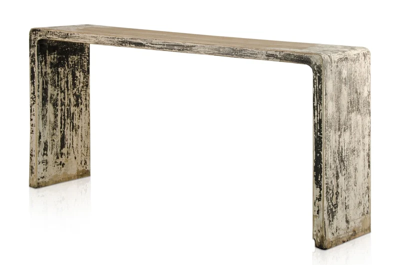 Casa Padrino Luxus Konsole Naturfarben 170 x 40 x H. 80 cm - Konsolentisch aus recyceltem Ulmen Altholz - Luxus Möbel