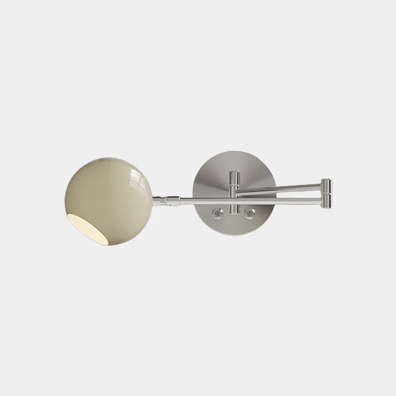 Wall Sconce Light Cream Adjustable LED Swing Arm, Yellow / Red