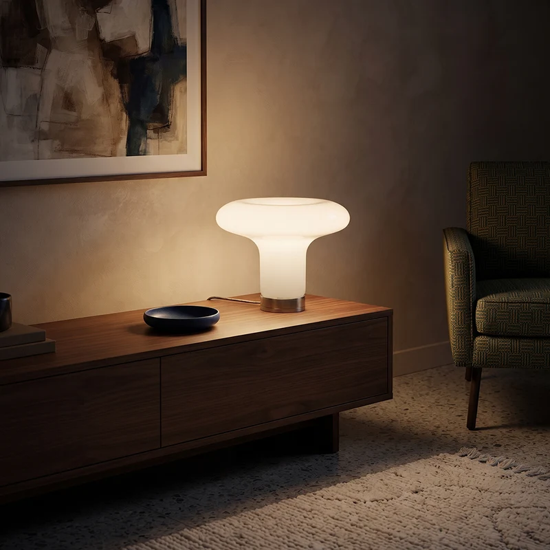 Art-Déco-Tischlampe aus Glas – Célestino