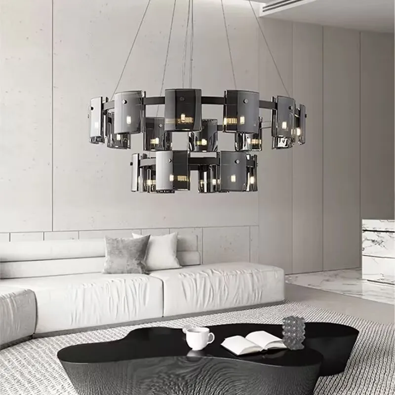 Moderne quadratische Glas-Hängelampe für Wohnzimmer – Célestair