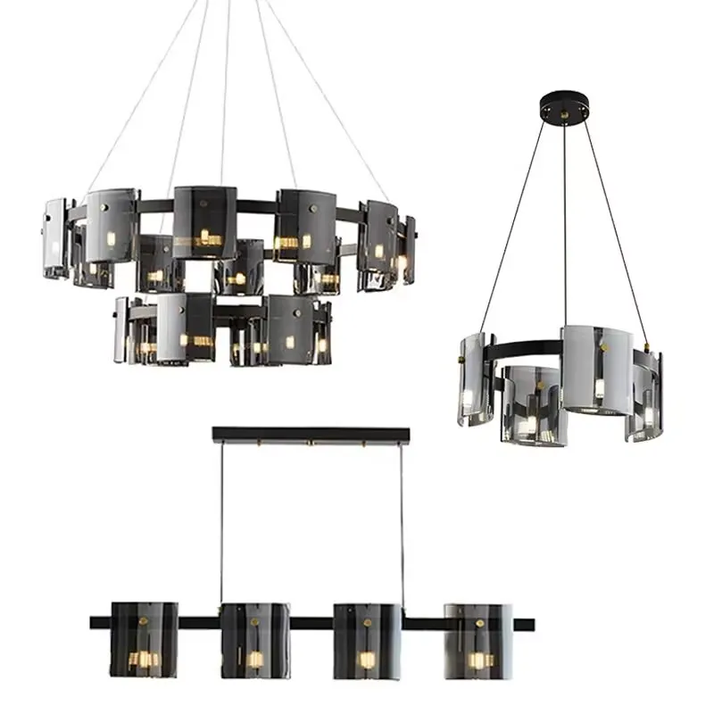 Moderne quadratische Glas-Hängelampe für Wohnzimmer – Célestair