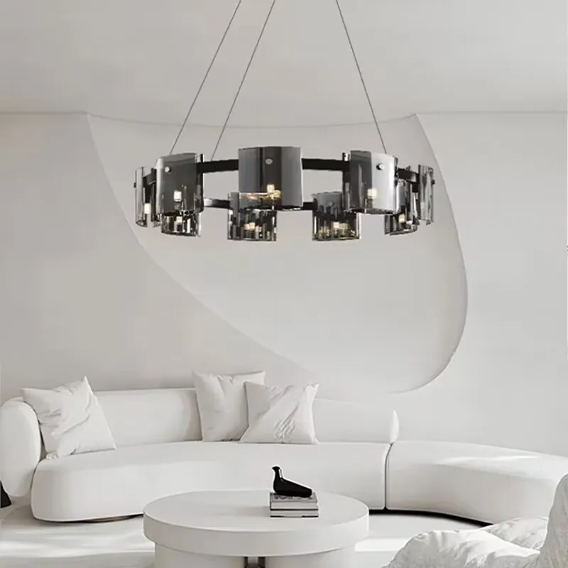 Moderne quadratische Glas-Hängelampe für Wohnzimmer – Célestair