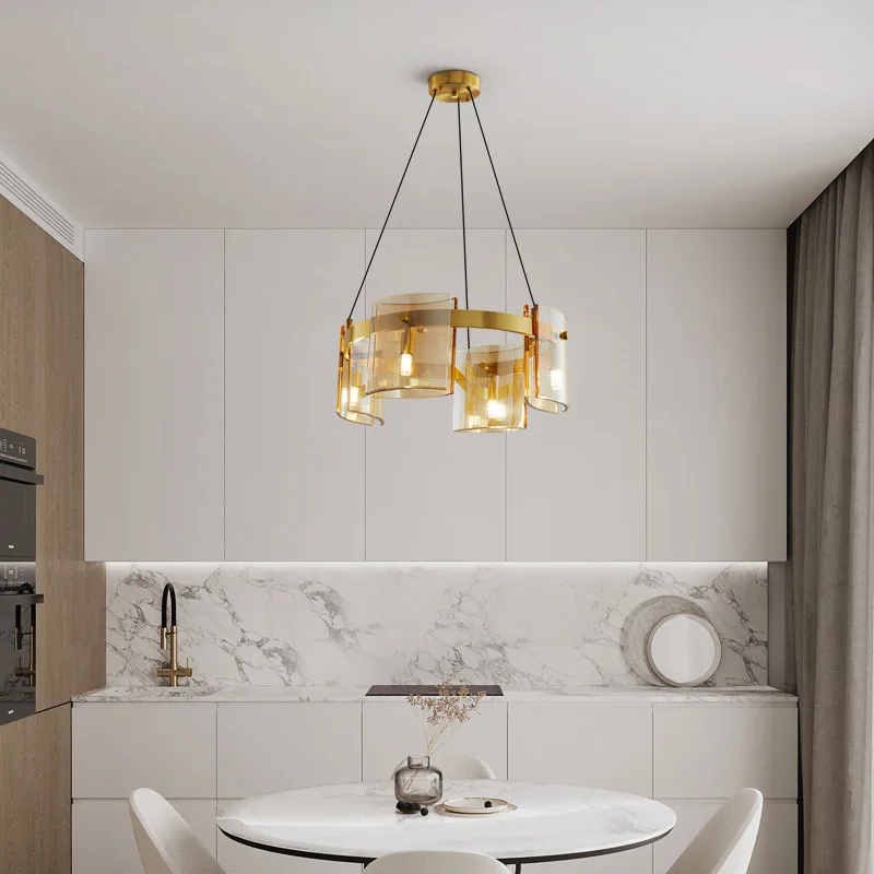 Moderne quadratische Glas-Hängelampe für Wohnzimmer – Célestair