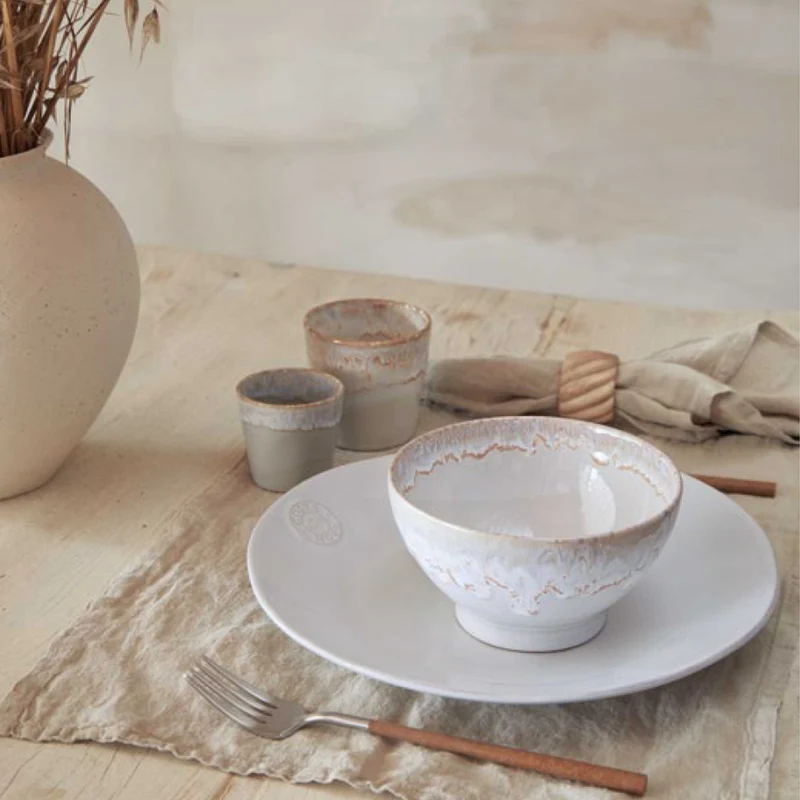 Suppe & Müsli Bowl 4-er Set Weiss & Aqua